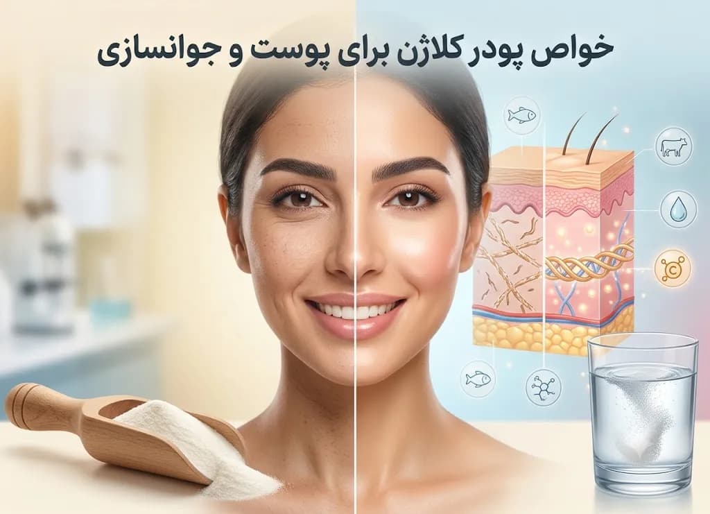 خواص پودر کلاژن برای پوست و جوانسازی؛ از حقیقت تا تبلیغات (راهنمای 1405)